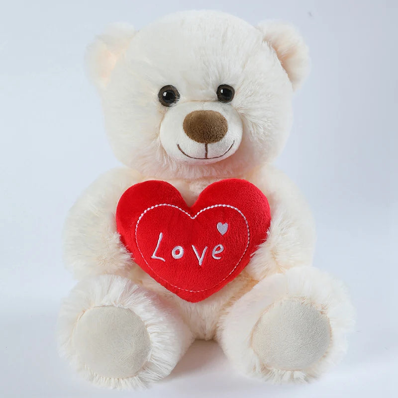 25cm Heart Bear Plush Toy – Cute Red Love Stuffed Animal for Valentine’s Day