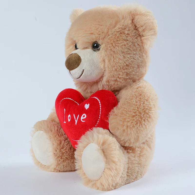 25cm Heart Bear Plush Toy – Cute Red Love Stuffed Animal for Valentine’s Day