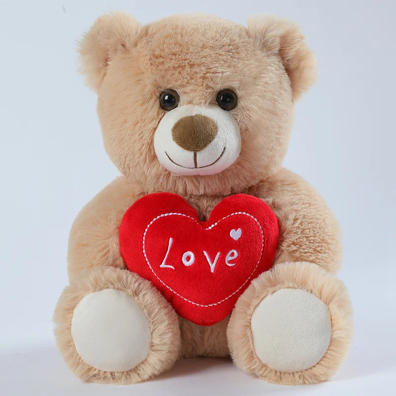 25cm Heart Bear Plush Toy – Cute Red Love Stuffed Animal for Valentine’s Day